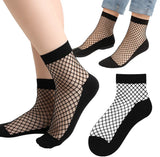 3 Pairs of Fishnet Socks for Women | Trendy Socks | Fishnet Stockings | Thin Mesh Socks | With Anti-slip | Soft & Lightweight | Size 36-42 | Black