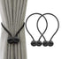 Set of 2 Magnetic Curtain Holders | Curtain Tieback | Curtain Holder | Magnetic Curtain Cord | Curtain Buckle | Universal | Black