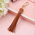 Tassel keychain | leather (PU) / women / men / bag charm / car - leather lanyard CORAL RED