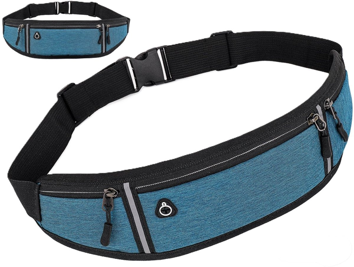 Waist Bag | Running Belt | With Phone Holder | With Smartphone Holder | Reflective | Running Bag | Blue