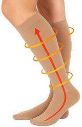 Sports Socks | Jogging | Walking | Compression Socks | Compression Socks | Support Socks | Airplane Socks | Beige IS/MI Size 36-41