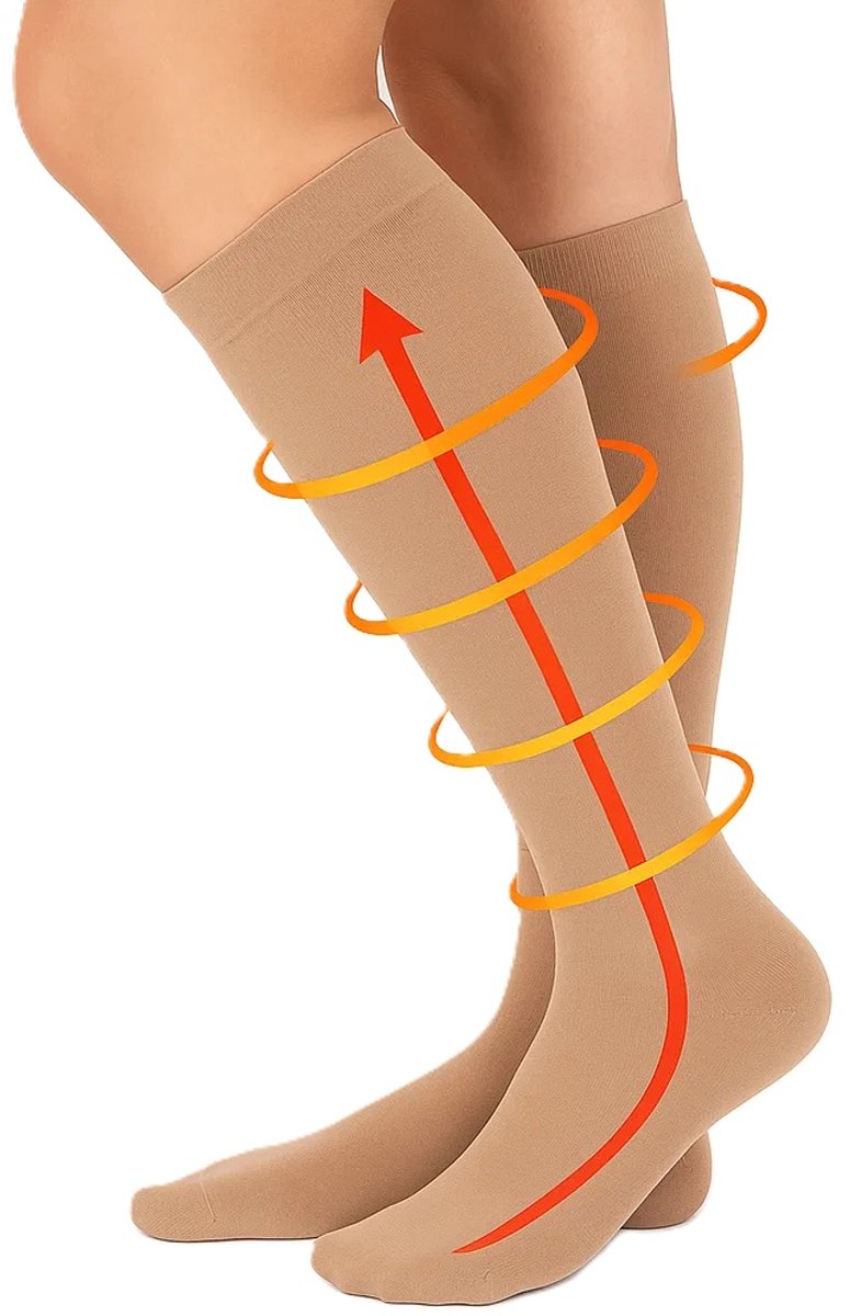 Sports Socks | Jogging | Walking | Compression Socks | Compression Socks | Support Socks | Airplane Socks | Beige IS/MI Size 36-41