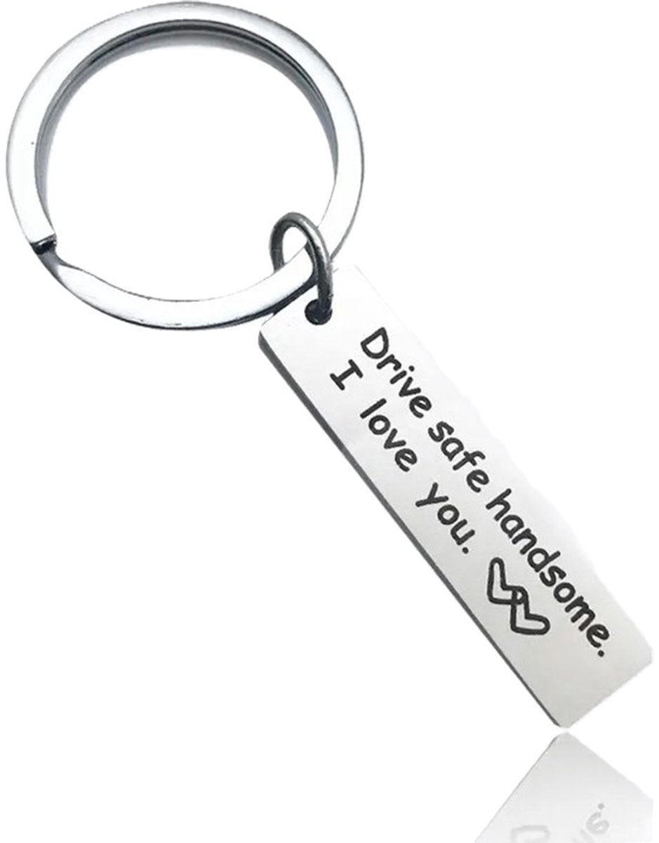 Keychain Drive Safe Handsome II Love You I Silver