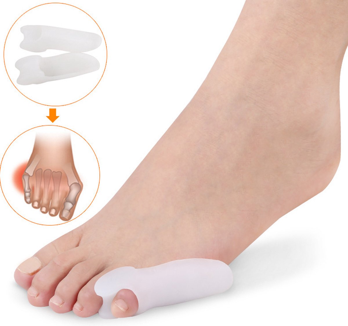 Silicone Toe Corrector Little Toe | Toe Spreader | Little Toe Protector | 1 Pair | Transparent