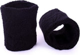 Sweatband set - Black - wrist - for adults - 2 pieces
