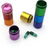 Pill Box | Pill Box | Medicine Box | Reversible | Aluminum | Pill Box Tube | 8 Compartments | Reversible | Incl. Carabiner | Multicolor
