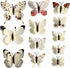 Double 3D Wall Decoration Butterflies 12 Pieces | Wall Butterflies | Butterfly Wall Stickers | White
