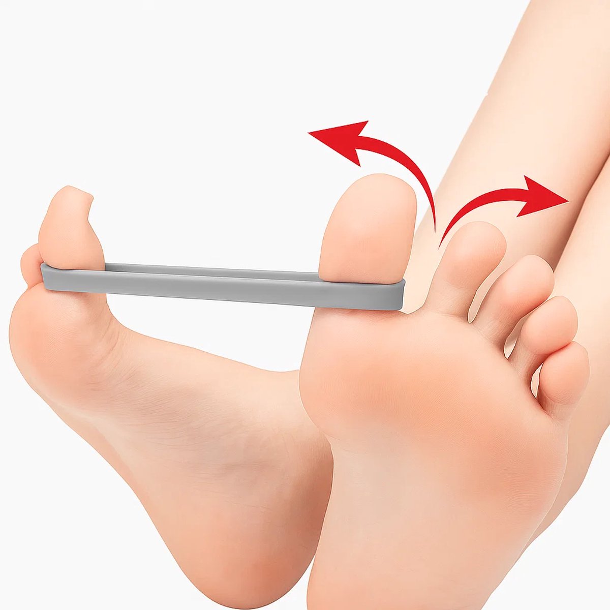 Elastic Toe Spreader | Elastic Toe Stretcher | Orthopedic Training | Hallux Valgus Toe Corrector | Straightening the Big Toe | Gray