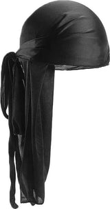 Durag Bandana | Silky Soft | Headscarf | Headband | Hairnet | Unisex | Black