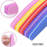 5x Files 100/180 grit | Nail buffer | Nail file | Polishing block | Nail polishing block | Buffer block | Nail buffer | Set of 5 | Multicolor