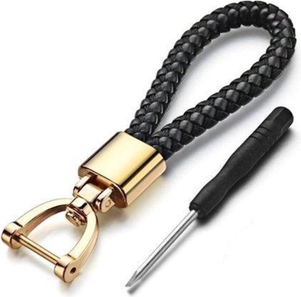 Car Keychain | Key Holder | Leather Keychain | Universal | Black / Gold