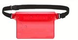 Waterproof Waist Bag | Running Belt | With Smartphone Holder | Transparent | Fanny Pack | Running Bag | Red