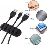 Self-Adhesive Cable Holder | Cable Organizer | Cable Clips | Self-Adhesive Cable Clips | Cable Holder | For 5 Cables | Black