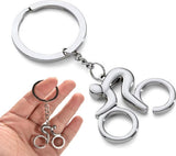 Cyclist Keychain | Key Holder | Road Bike Keychain | Cycling Keychain | Stainless Steel | Silver
