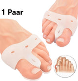 Hallux Valgus Silicone Toe Corrector | Toe Separator | Straighten Big Toe | Shock Absorbing | With Holes | White | 1 Pair