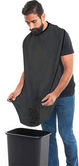 Beard apron - beard cape - includes 2 suction cups - Lightweight - Black