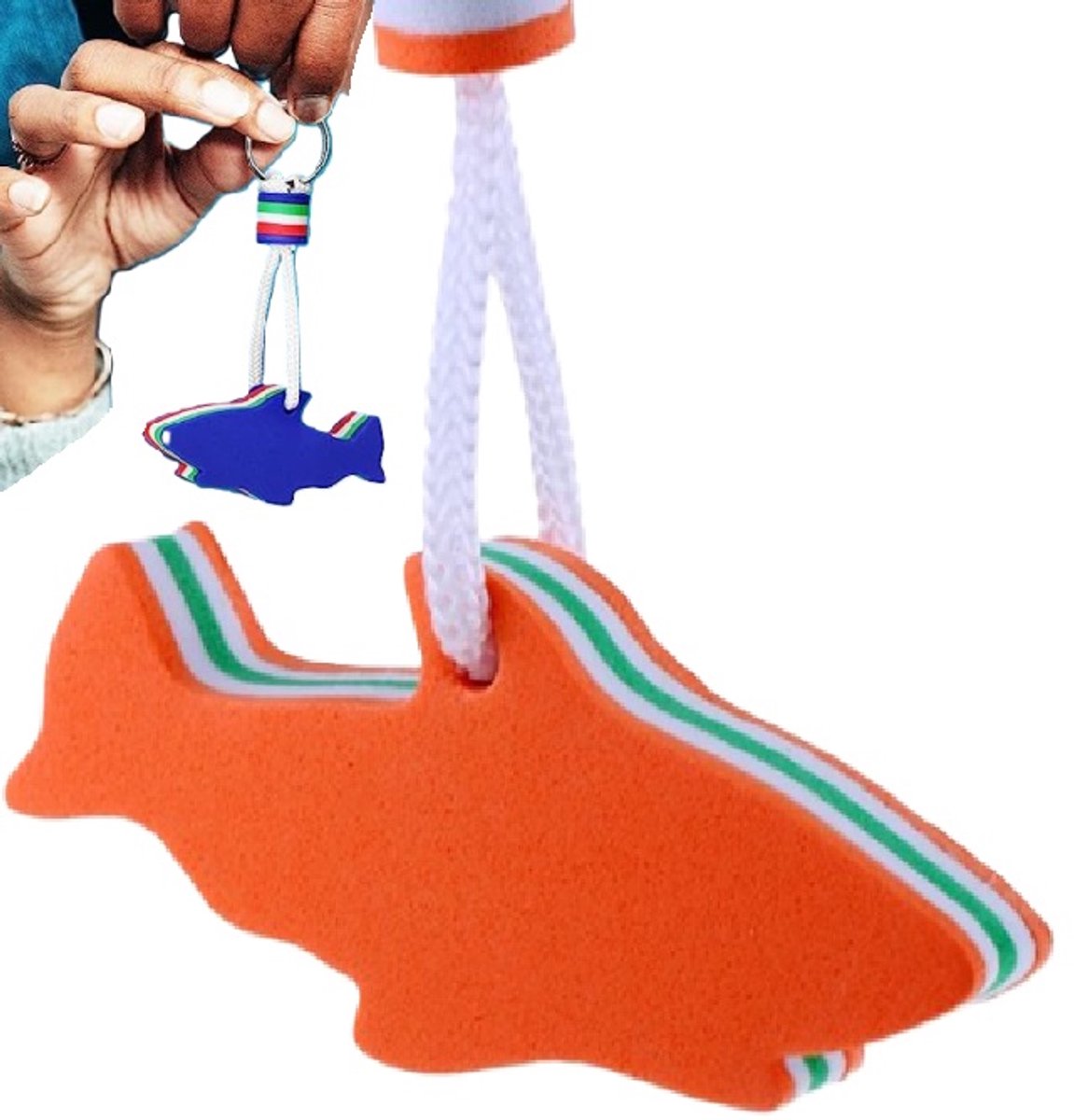 Floating Shark Keychain | For Large Keyring | EVA Foam | Foam | Key Float | Orange
