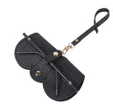 Glasses Case | Glasses Pouch | Glasses Cover | Sunglasses Holder | Sunglasses Pouch | Slide In | With Lanyard Bag Hanger | PU Leather | Black