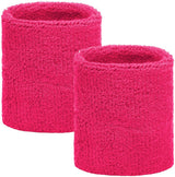Fuchsia wrist sweatbands 2 pieces