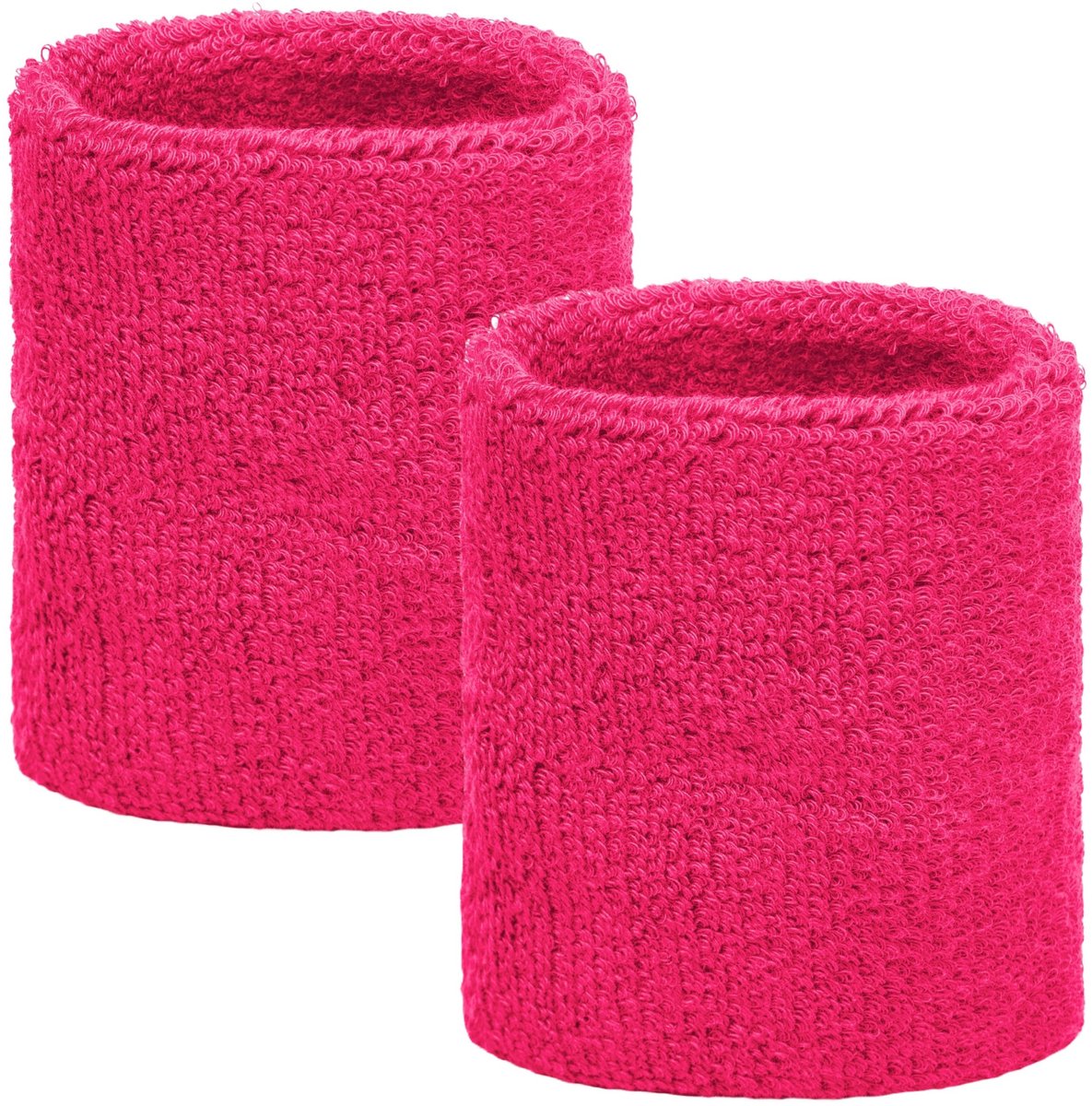 Fuchsia wrist sweatbands 2 pieces