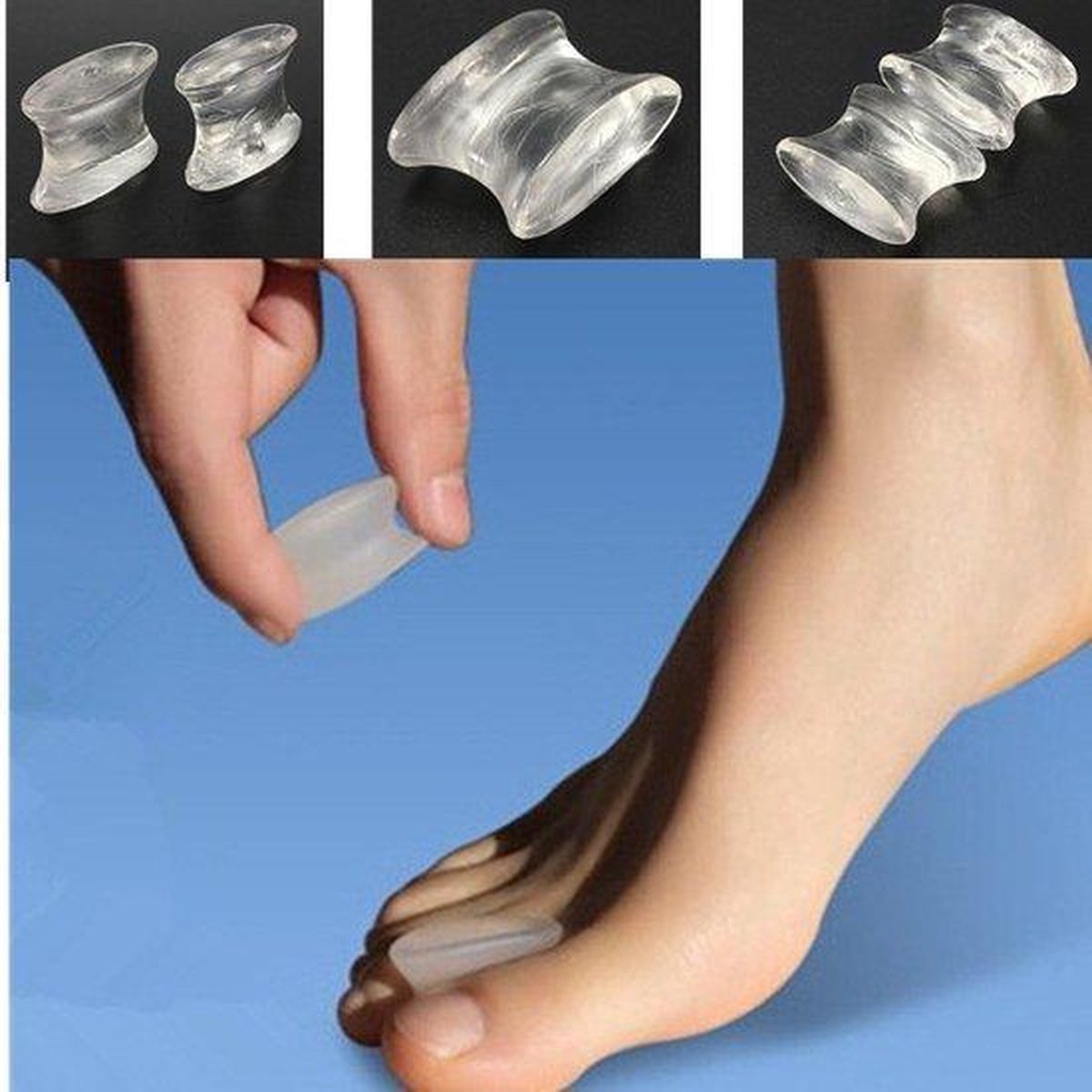 Hallux Valgus Classic Silicone Toe Separator - Toe Corrector - 2 pieces
