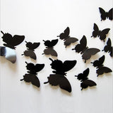 Solid black 3D butterflies
