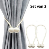 Set of 2 Magnetic Curtain Holders | Curtain Tieback | Curtain Holder | Magnetic Curtain Cord | Curtain Buckle | Universal | Beige