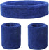 3-Piece Set of Headband & 2x Wristband Set | Sweatband | Sweatbands | Head and Wrist | Sports Bands | Dark Blue