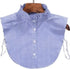Detachable Collar with Stand-Up Trim and Ruffles | Blouse Collar | Faux Collar | Blue/White