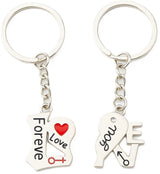 2-Piece Keychain Forever Love You | Couples Keychain | For Him & Her | Silver