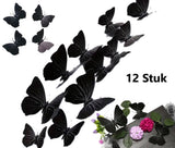 Set of 12 3D Butterfly Wall Decoration | Wall Butterflies | Nursery Decoration | Foldable Wall Stickers | Butterfly Wall Stickers | Black