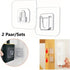2 Pairs Transparent Self-Adhesive Hanging Hooks | Hanging System | Self-Adhesive Wall Hangers | Double-Sided Adhesive Wall Hooks | Hanging Hooks