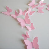 Solid pink 3D butterflies