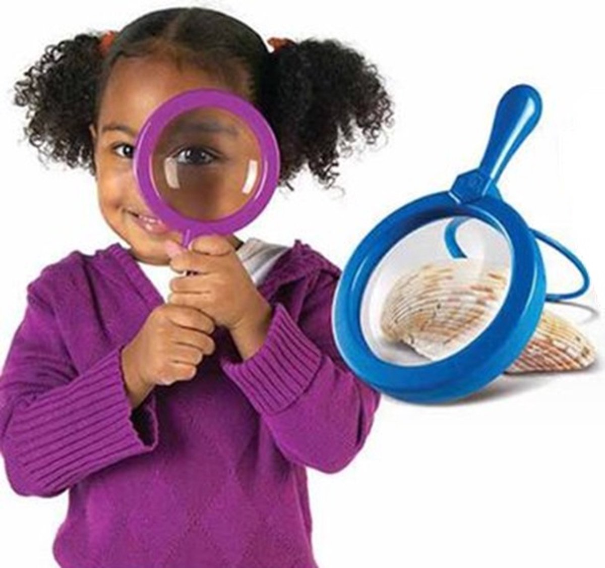 Magnifying Glass for Children | Reading Magnifier | Magnifying Glass | Insect Magnifier | Magnifying Glass | With Stand | 2X Magnification | Purple