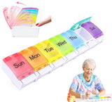 Pill Box | Pill Box | Medicine Box | Pill Box | Sunday to Saturday | 7 Days | 1 Week | Push Button | Multicolor
