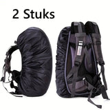 2x Rain Cover For Backpack | Backpack Rain Cover | Waterproof | Rain Cover Bag | Bag Protection Against Rain | 25-35 Liters | Black