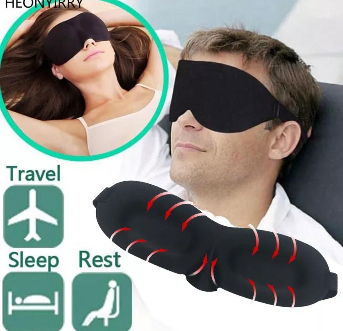 3D Sleep Mask (Comfortable, Soothing)