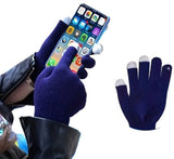 Touchscreen Gloves | Mittens | Touch Tip Gloves | Scandinavian Pattern | Unisex | For Adults | One Size | Blue