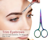 Cuticle Clipper and Eyebrow Scissors in 1 | Cuticle Scissors | Small Eyebrow Scissors | Cuticle Removal | Stainless Steel | Multicolor