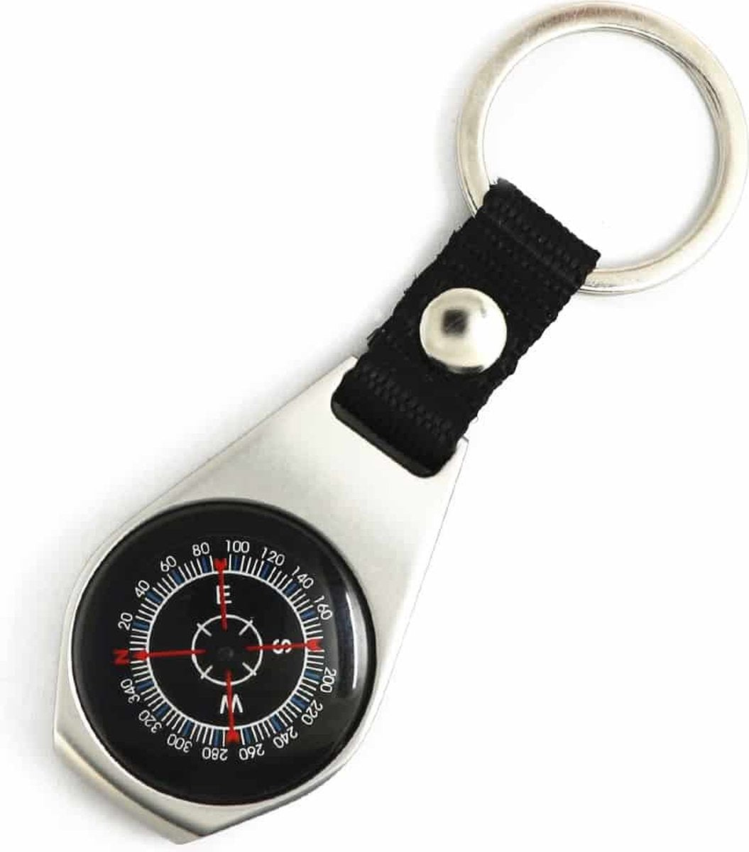 Zinc alloy compass keychain
