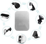 2x Metal Square Plate for Phone | Self-Adhesive Magnetic | Phone Holder | Phone Sticker | Metal Phone Plate | Round | Silver