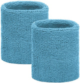 Light blue wrist sweatbands 2 pieces