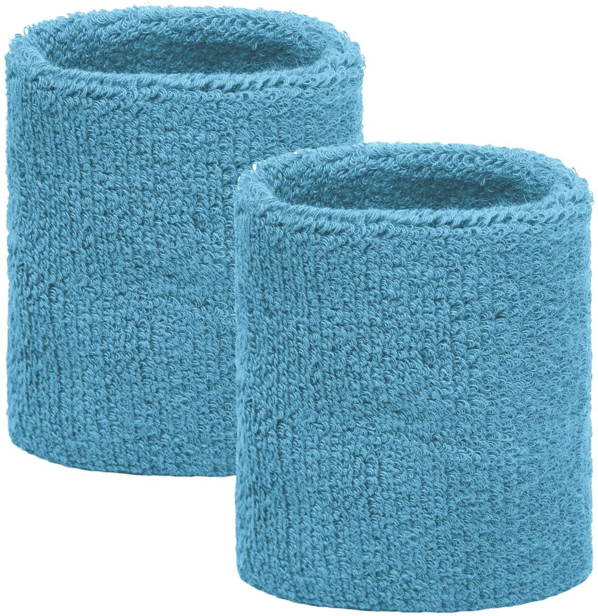 Light blue wrist sweatbands 2 pieces