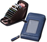 Card Holder for 12 Cards | Credit Card Holder | With Cash Compartment | With Driver's License Compartment | Card Holder | Wallet | PU Leather | Purse | Blue
