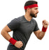Set of Headband and 2x Wristbands Set | Sweatband | Sweatbands 6x8 CM | Head and Wrist | Sports Bands | Red