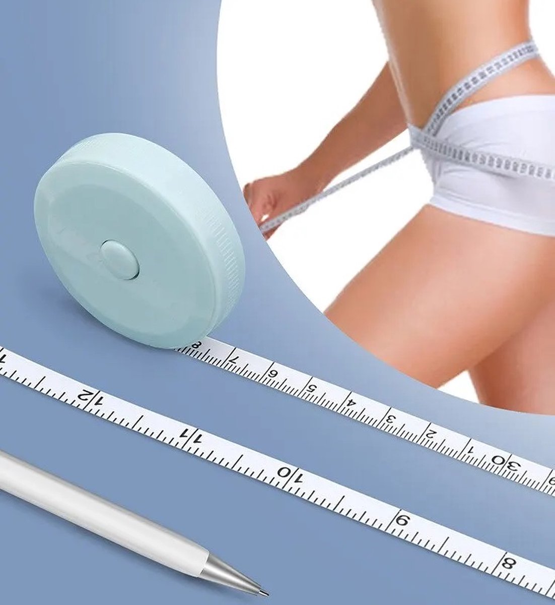 Round Plastic Measuring Tape 150 CM | Extendable Tape Measure | Flexible | Roll Meter | Circumference Gauge | Measuring Tape | Hobby Measuring Tape Body | Green