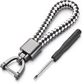 Car Keychain | Key Holder | Leather Keychain | Universal | White / Black