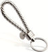 Luxury PU Leather Keychain | Key Holder | Woven Keychain | Universal | Silver