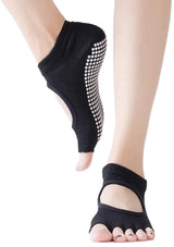 Yoga Socks Full Open Toe | Full Toe Yoga Sock | With Anti-Slip Bottom | Anti-Slip Socks | Pilates Socks | Size 36-40 | Black