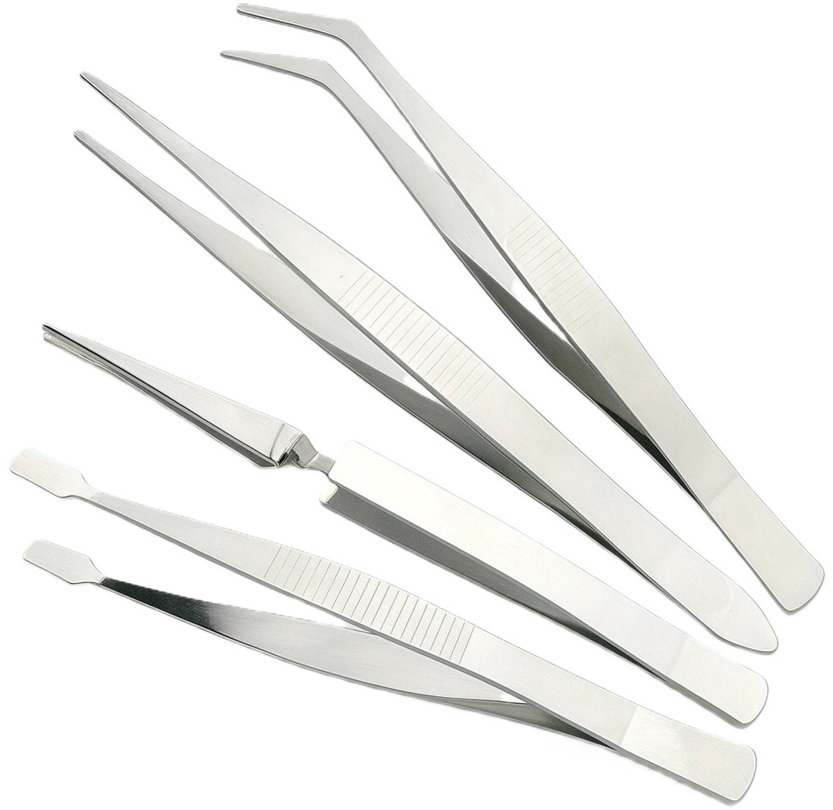 Set of 4 Tweezers | Precision Tweezers | Tweezer Set | Multiuse Tweezers | For Beauty, Nail Art, etc. | Stainless Steel